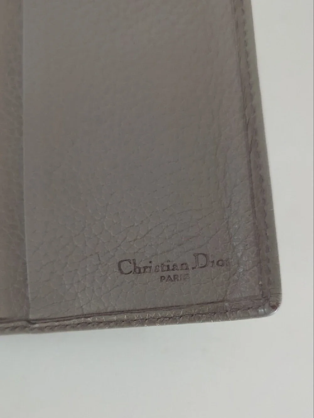 Dior Gray Leather Folded Card Wallet
